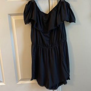 Charlotte Russe black off the shoulder romper size L